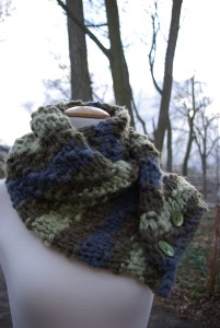 Chucnky Green and Blue Scarf