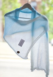 Blue and white shawl